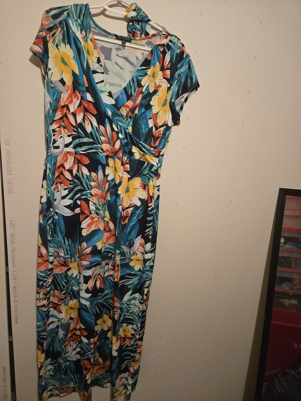 Ava & Grace Teal, Coral and Yellow Floral Maxi Dress